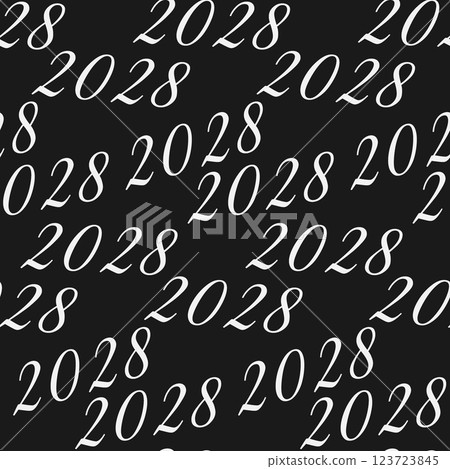 2028 New Year date Seamless pattern on dark background. Holiday Minimalistic Background Texture idea 2028 New Year date Seamless pattern on dark background. Holiday Minimalistic Background Texture idea 123723845
