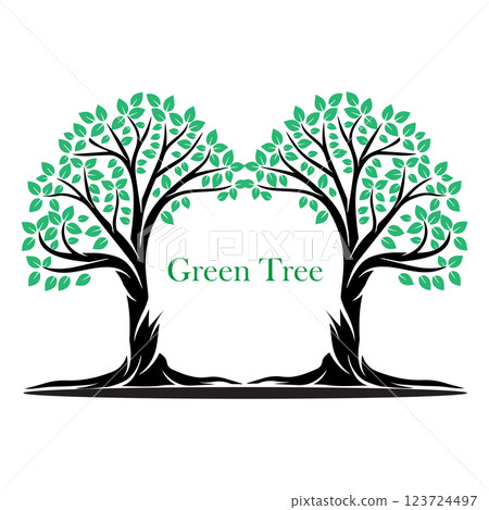 simple tree decor silhouette vector image 123724497