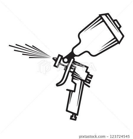 Illustration design spray gun for element design. Vector illustration 123724545