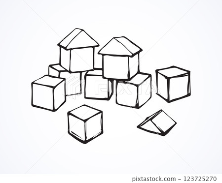 Children's cubes. Vector drawing Children's cubes. Vector drawing 123725270