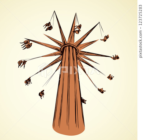 Carousel. Vector drawing 123725283