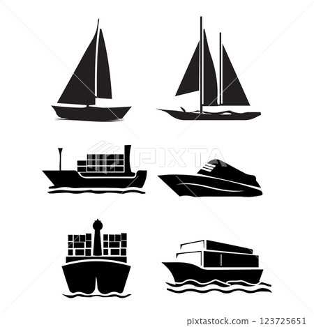 cargo ship icon vectors illustration 123725651