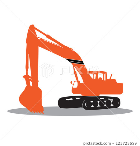 Excavator heavy equipment vehicle icon 123725659