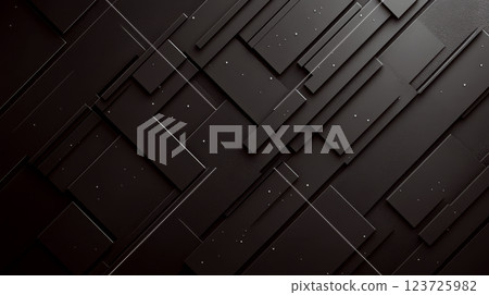Abstract dark rectangles overlap with small scattered dots. Concept of modern geometric design. Abstract dark rectangles overlap with small scattered dots. Concept of modern geometric design. 123725982