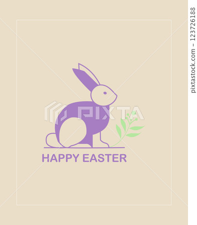 Vector Illustration of a Minimalist Bunny for Happy Easter 123726188