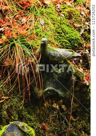 具有歷史意義的帶有鴿子的裝飾屋頂瓦片 123726202