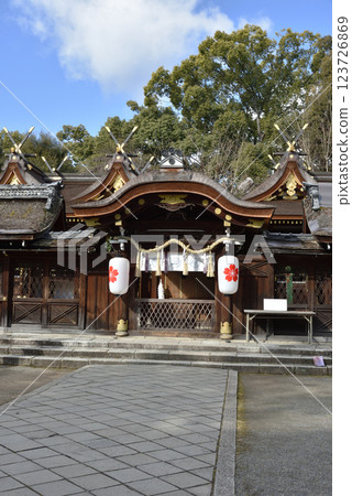 冬天的京都平野神社，正殿[重要文化財產] 123726869