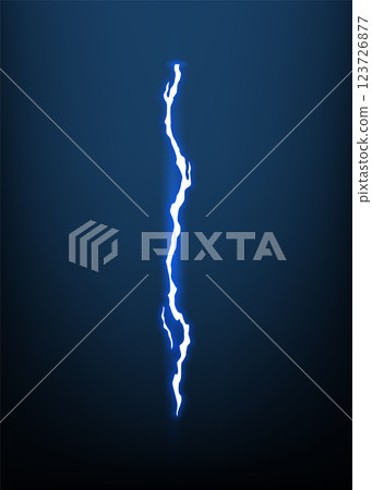 Lightning animation with sparks. Electricity thunderbolt danger, light electric powerful thunder. Bright energy effect, Vector illustration 123726877