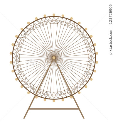 Great Britain tourist attraction, London Eye. Welcome to England or world famous UK symbol. London sight which attract tourists. Vector cartoon illustration 123726906