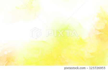黃色和綠色水彩風格酒精水墨藝術摘要背景材料 黃色和綠色水彩風格酒精水墨藝術摘要背景材料 123726955