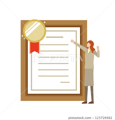 A woman celebrating her award 123726982