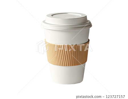 Generic paper cup with plastic lid, front view. Coffee to go, mock up Generic paper cup with plastic lid, front view. Coffee to go, mock up 123727157