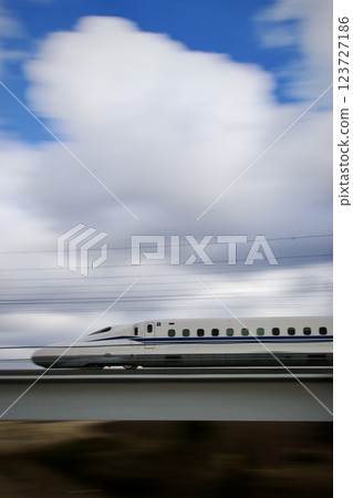 The Shinkansen rushes by 123727186