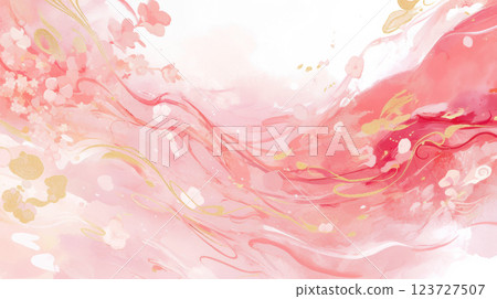 用粉紅色水彩畫的摘要背景 123727507