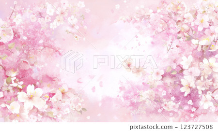 櫻花盛開的背景 123727508