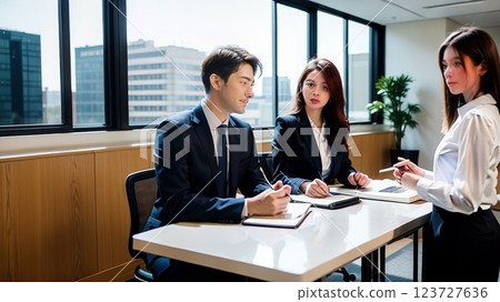 男人和女人開會 123727636