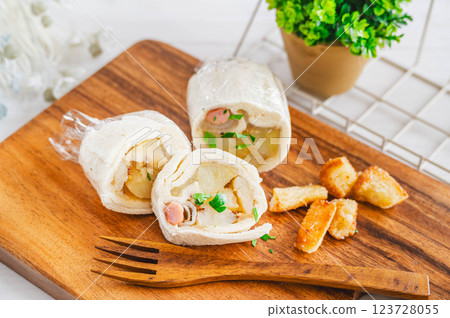 German potato roll sandwich German potato roll sandwich 123728055