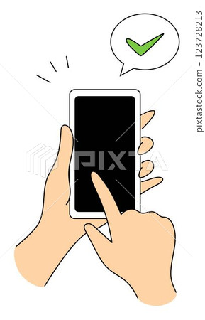 Illustration of a woman using a smartphone Illustration of a woman using a smartphone 123728213
