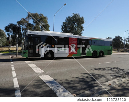Buses running near Westfield Belconnen shopping centre, Canberra, Australia 123728320