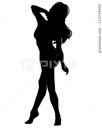 Silhouette woman whole body Silhouette woman whole body 123728404