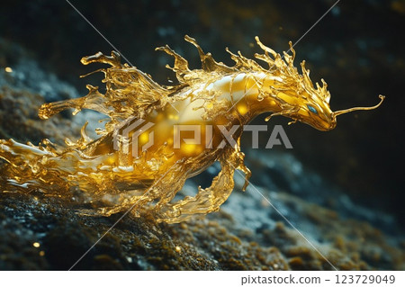 Colorful aquatic creature gracefully swimming through vibrant underwater landscape in a serene environment Colorful aquatic creature gracefully swimming through vibrant underwater landscape in a serene environment 123729049