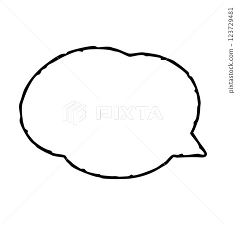 Simple hand-drawn style speech bubble set - monochrome line drawings 123729481