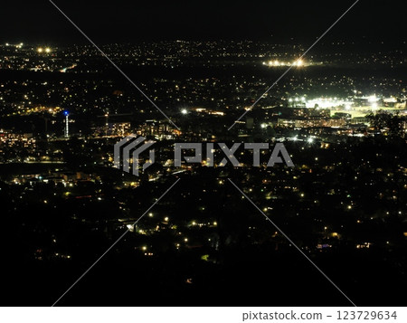 Night view from Mount Ainslie Lookout, Canberra, Australia 123729634