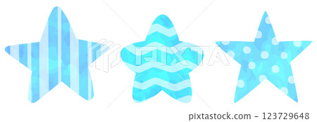 Patterned star illustration set Blue vector material Patterned star illustration set Blue vector material 123729648