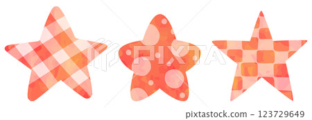 Patterned star illustration set Red vector material Patterned star illustration set Red vector material 123729649