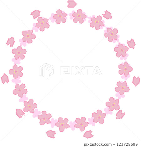 Dot cherry blossom round frame Dot cherry blossom round frame 123729699
