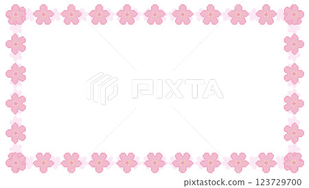 Dot cherry blossom square frame Dot cherry blossom square frame 123729700