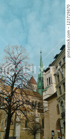 Gothic church in Geneva city Gothic church in Geneva city 123729870
