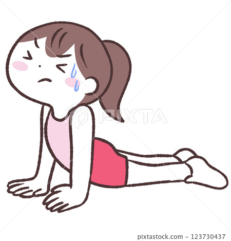 上身堅硬的女人的插圖 上身堅硬的女人的插圖 123730437