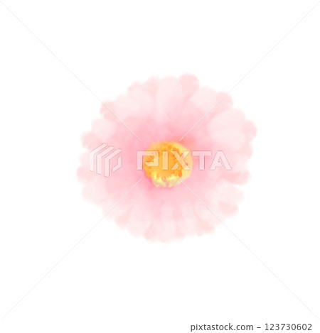 可愛的水彩風格非洲菊插圖 123730602