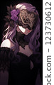 Beautiful woman hiding her eyes with a mask 123730612