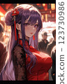 A glamorous woman wearing a Chinese dress 123730986