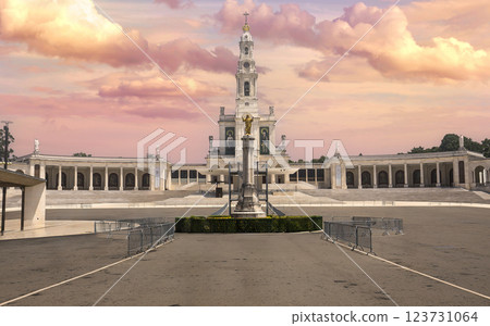 exteriors of basilica sanctuary of Fatima, Portugal exteriors of basilica sanctuary of Fatima, Portugal 123731064