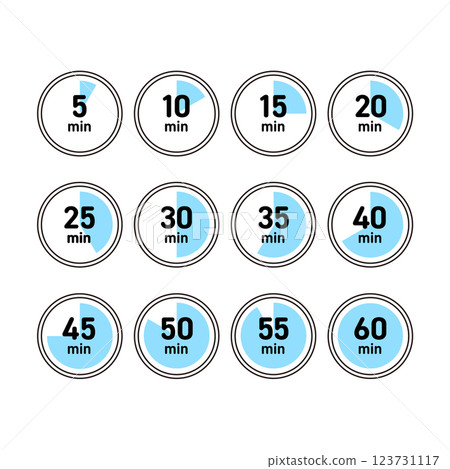 簡單的藍色5分鐘時鐘設置 簡單的藍色5分鐘時鐘設置 123731117