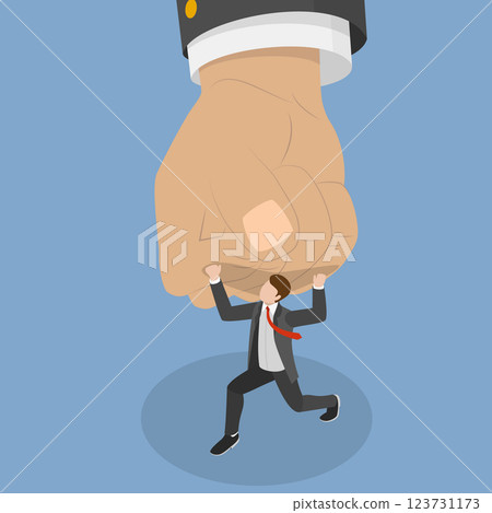 3D Isometric Flat Vector Illustration of Bullying Boss, Employee Suffering from Abuse 3D Isometric Flat Vector Illustration of Bullying Boss, Employee Suffering from Abuse 123731173