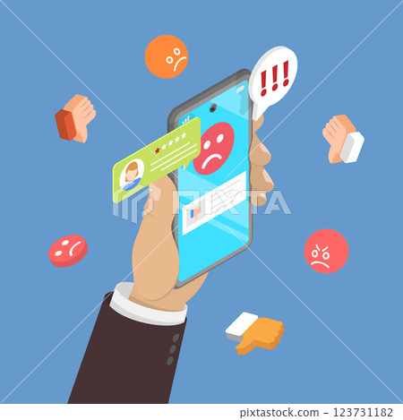 3D Isometric Flat Vector Illustration of Negative Reviews, Low Ratings And Bad Reputation 3D Isometric Flat Vector Illustration of Negative Reviews, Low Ratings And Bad Reputation 123731182