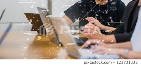 辦公室商務場景、IT公司、商務場景、辦公室、數位網路形象 123731338