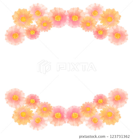 可愛的水彩風格粉紅非洲菊插畫 可愛的水彩風格粉紅非洲菊插畫 123731362