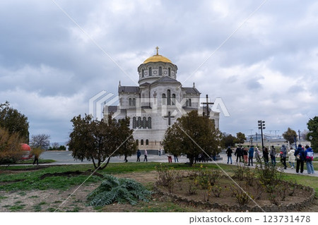 St. Vladimir's Cathedral in the Historical and Archaeological Reserve of Tauric Chersonesos in Sevastopol, Republic of Crimea 123731478
