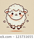 羊可愛插畫動物 123731655