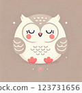 貓頭鷹可愛插畫動物園 123731656