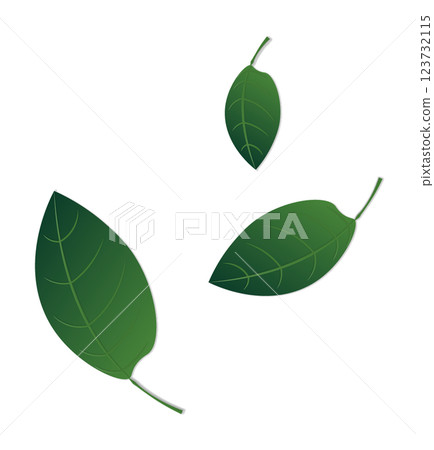 Falling Green Leaves Vector Nature & Eco-Friendly Concept 123732115