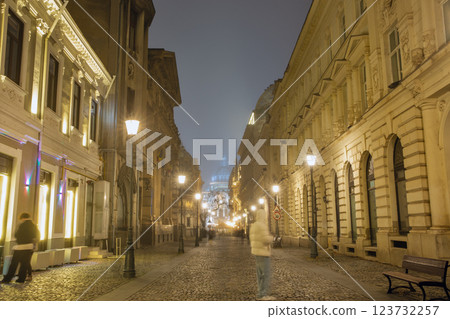 Night Smardan street of Old Town in Bucharest, Romania. Night Smardan street of Old Town in Bucharest, Romania. 123732257