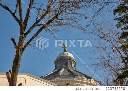 Patriarchate Palace roof in Bucharest, Romania. Patriarchate Palace roof in Bucharest, Romania. 123732258