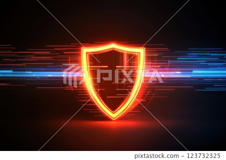 A glowing red shield with a cross on it 123732325
