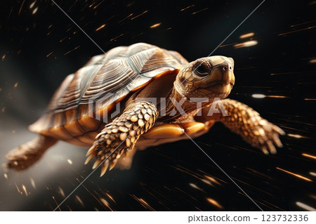 Fast Moving Turtle with Rocket Propulsion Effect Fast Moving Turtle with Rocket Propulsion Effect 123732336
